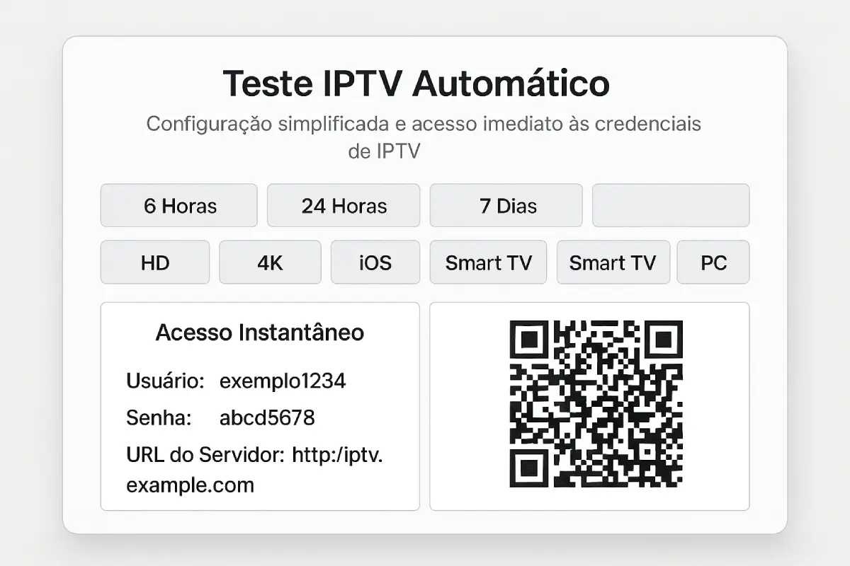 Configuração automática de teste IPTV